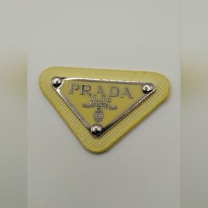 Prada Yellow Triangle Logo with Silver Details Authentic